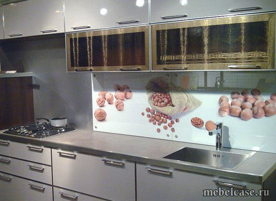 Стеноваая панель фартук для кухни из стекла МДФ